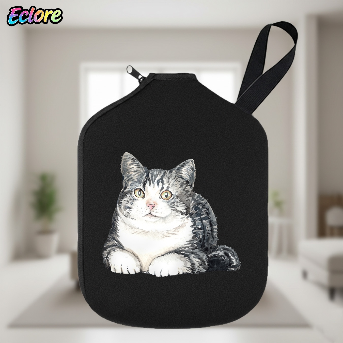 Table Tennis Paddles - Cute Watercolor Cat Pickleball Paddle Cover